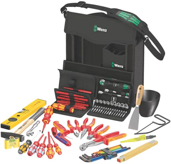 Wera 2go E 1 Werkzeugset für Elektroinstallateure, 73-teilig